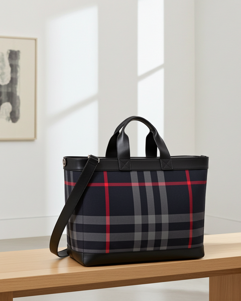 BURBERRY ORMOND TOTE BAG NAVY