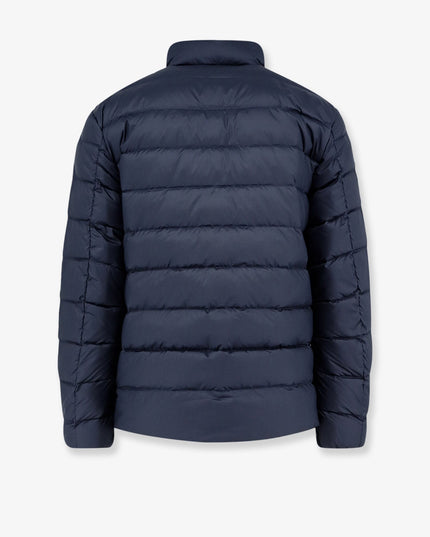 Packable recycled material down jacket