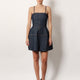 Padded denim mini dress