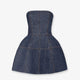 Padded denim mini dress