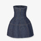 Padded denim mini dress
