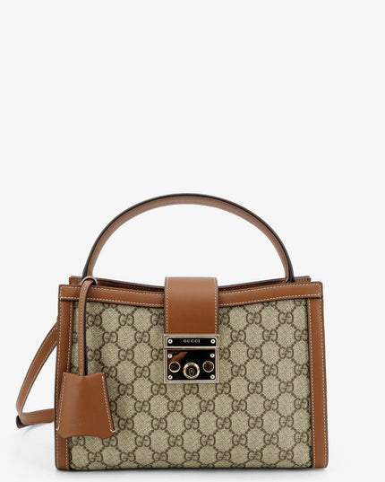 Padlock handbag with shoulder strap