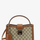 Padlock handbag with shoulder strap