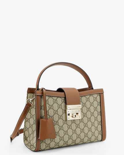 Padlock handbag with shoulder strap