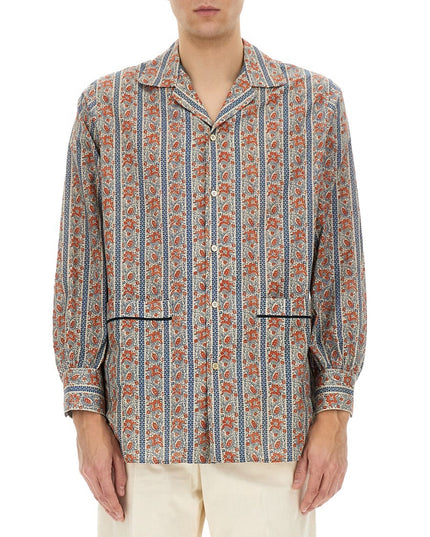 PAJAMA SHIRT WITH "VOYAGE IMAGINAIRE" PRINT