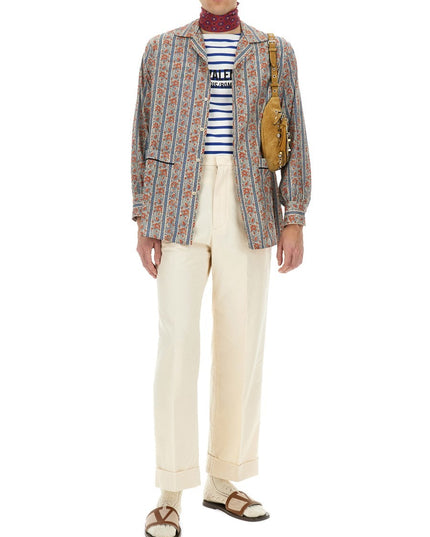 PAJAMA SHIRT WITH "VOYAGE IMAGINAIRE" PRINT