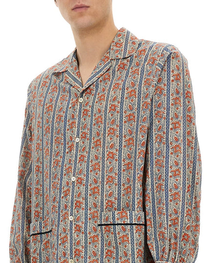 PAJAMA SHIRT WITH "VOYAGE IMAGINAIRE" PRINT