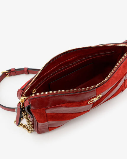 Panthea suede and leather crossbody bag