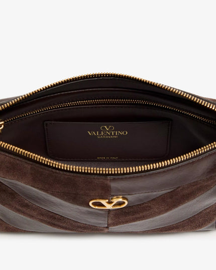 Panthea suede and leather crossbody bag