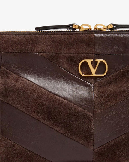 Panthea suede and leather crossbody bag