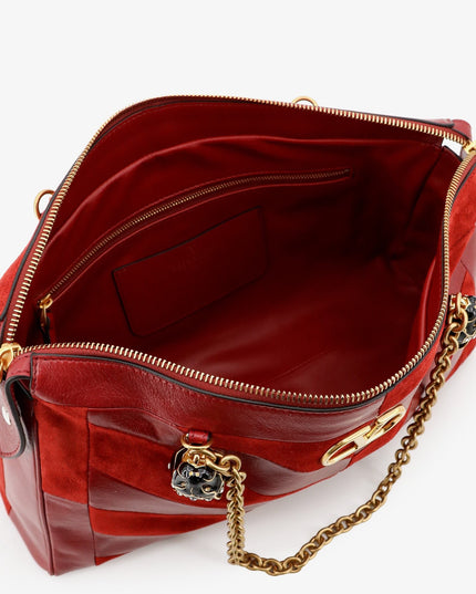Panthea suede and leather crossbody bag