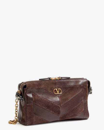 Panthea suede and leather crossbody bag