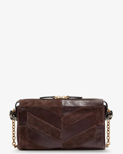 Panthea suede and leather crossbody bag
