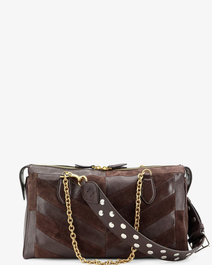 Panthea suede and leather shoulder bag