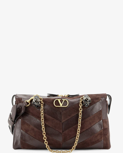 Panthea suede and leather shoulder bag
