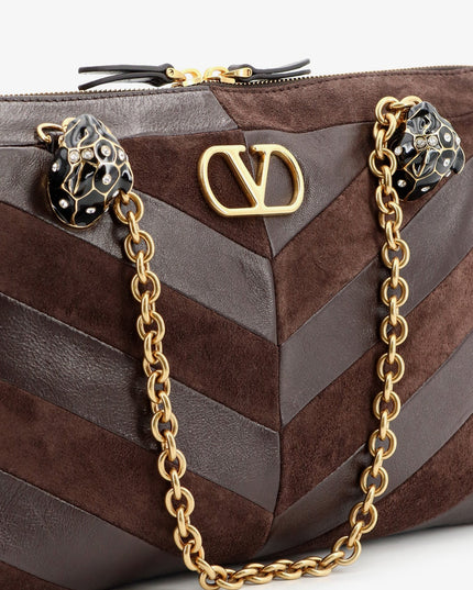 Panthea suede and leather shoulder bag