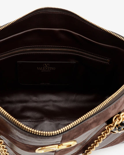 Panthea suede and leather shoulder bag