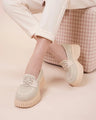 Paris Tweed Platform Loafers | Black / Ivory