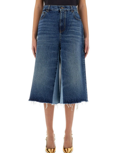PATCHWORK DENIM BERMUDA SHORTS