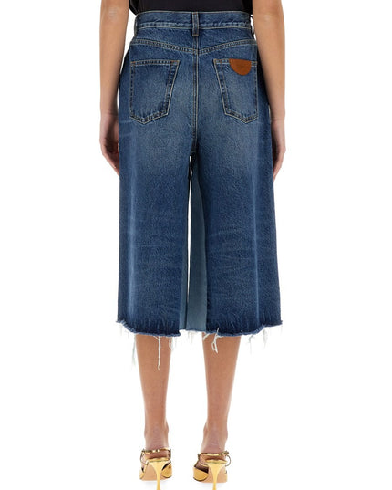 PATCHWORK DENIM BERMUDA SHORTS
