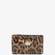 Patent leather card holder with animal print