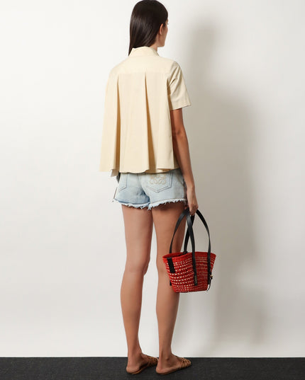 Paula's Ibiza -Braid Basket Small Small Iraca Palm Leaf Shoulder Bag
