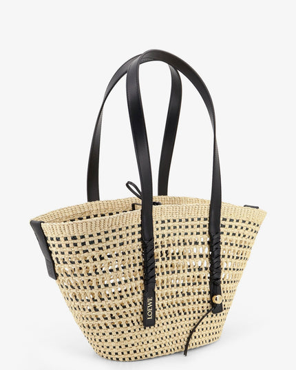 Paula's Ibiza -Braid raffia and leather shoulder bag