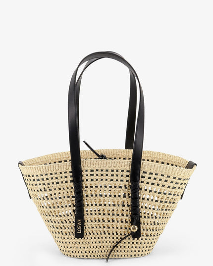Paula's Ibiza -Braid raffia and leather shoulder bag