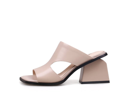 Peep Toe Cutout Chunky Sandals