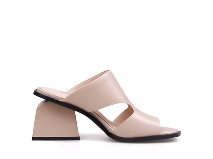 Peep Toe Cutout Chunky Sandals