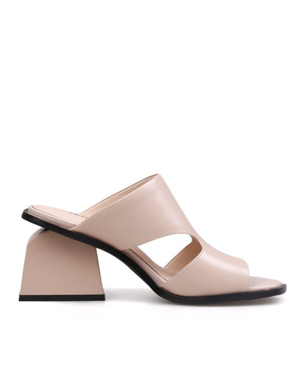 Peep Toe Cutout Chunky Sandalen – Blockabsatz