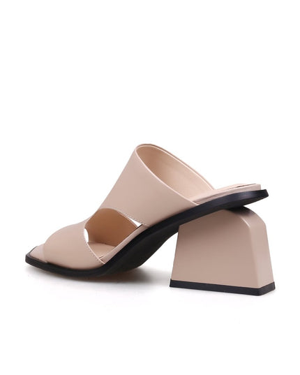 Peep Toe Cutout Chunky Sandalen – Blockabsatz