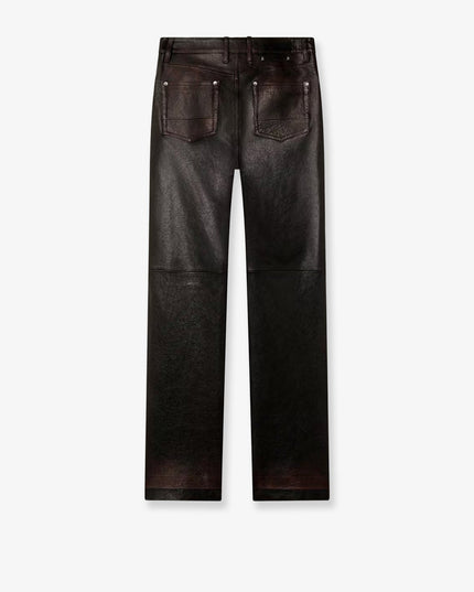 Peg leather trousers