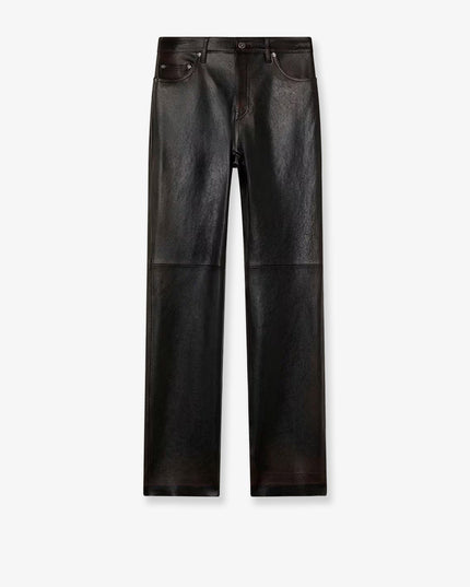Peg leather trousers