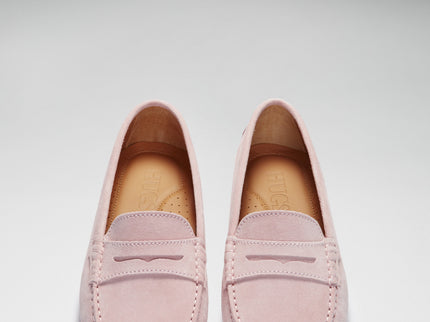 Women's Penny Driving Loafers, ice pink suede