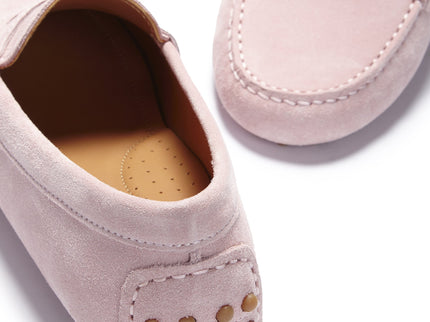 Women's Penny Driving Loafers, ice pink suede
