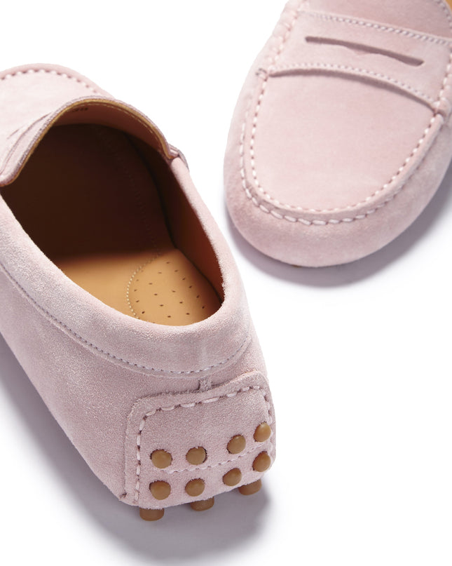 Hugs & Co. Penny Driving Loafers – Ice Pink Wildleder