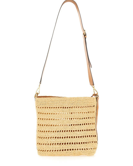 PERFORATED RAFFIA SHOULDER BAG