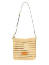 PERFORATED RAFFIA SHOULDER BAG