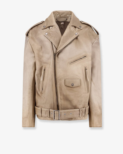 Phoebe Over leather jacket