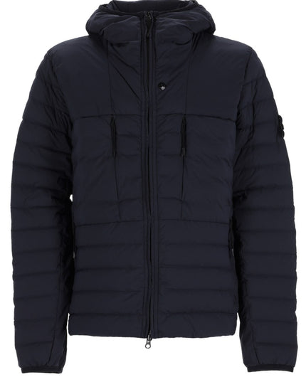 Stone Island | Daunenjacke mit Kapuze | Blau | Herren