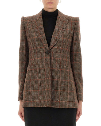 PLAID WOOL TAILORED JACKET