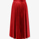 Pleated silk midi skirt