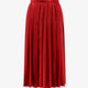 Pleated silk midi skirt