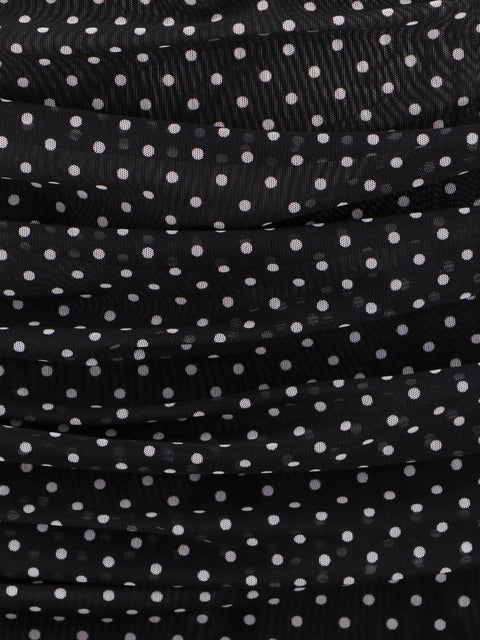 Polka-dots dress with drapery