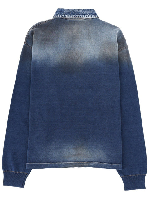 POLO SHIRT WITH DENIM EFFECT