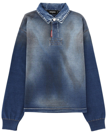 POLO SHIRT WITH DENIM EFFECT