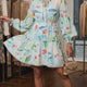 Hellblaues Aquarell-Kaktus-Print Minikleid NOLITA New Collection FASHION BYMANYC New York