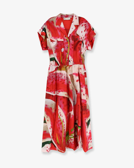 Printed silk chemisier/dress