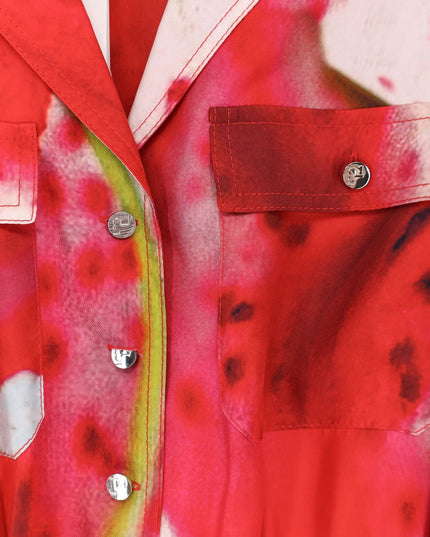 Printed silk chemisier/dress